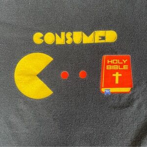 2011 Pac-Man Jesus Graphic Tee “Consume Holy Spirit” Black XL